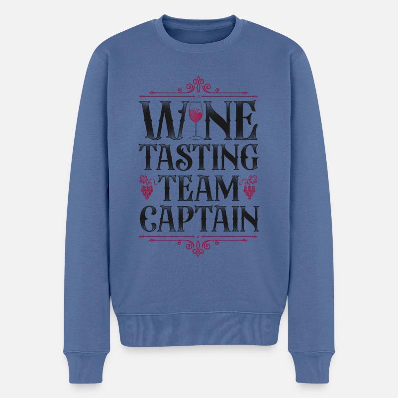 Sommelier Wine Drinking Tasting - Männer Premium Bio Pullover - Taubenblau