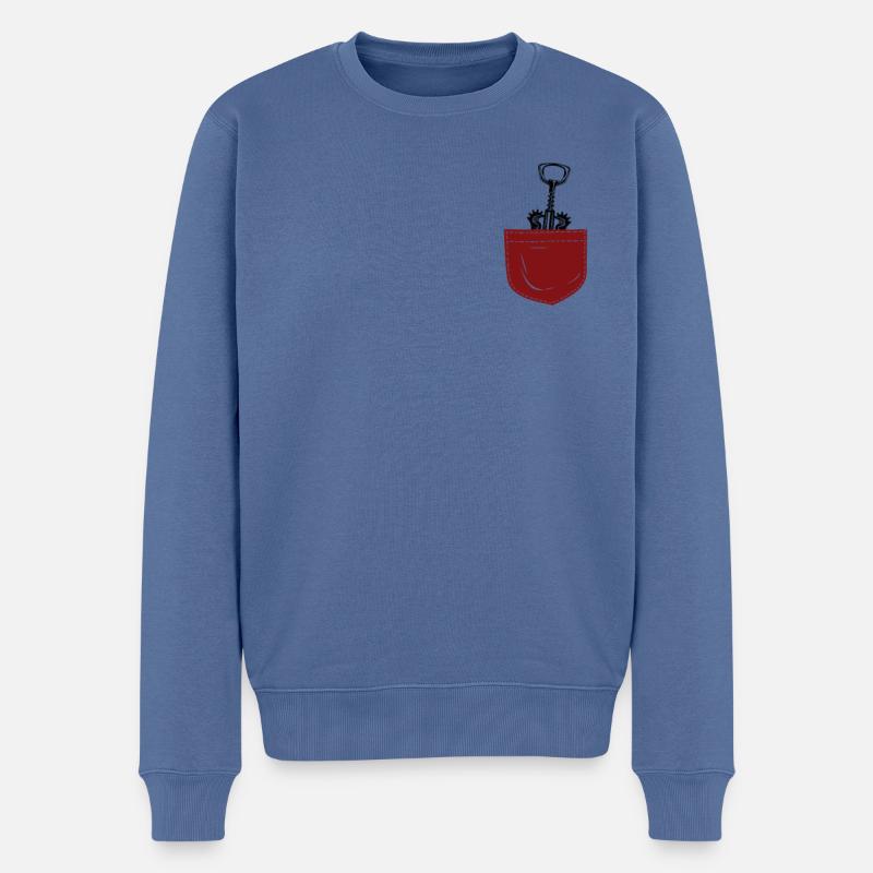 Sommelier Wine Drinking Tasting - Männer Premium Bio Pullover - Taubenblau