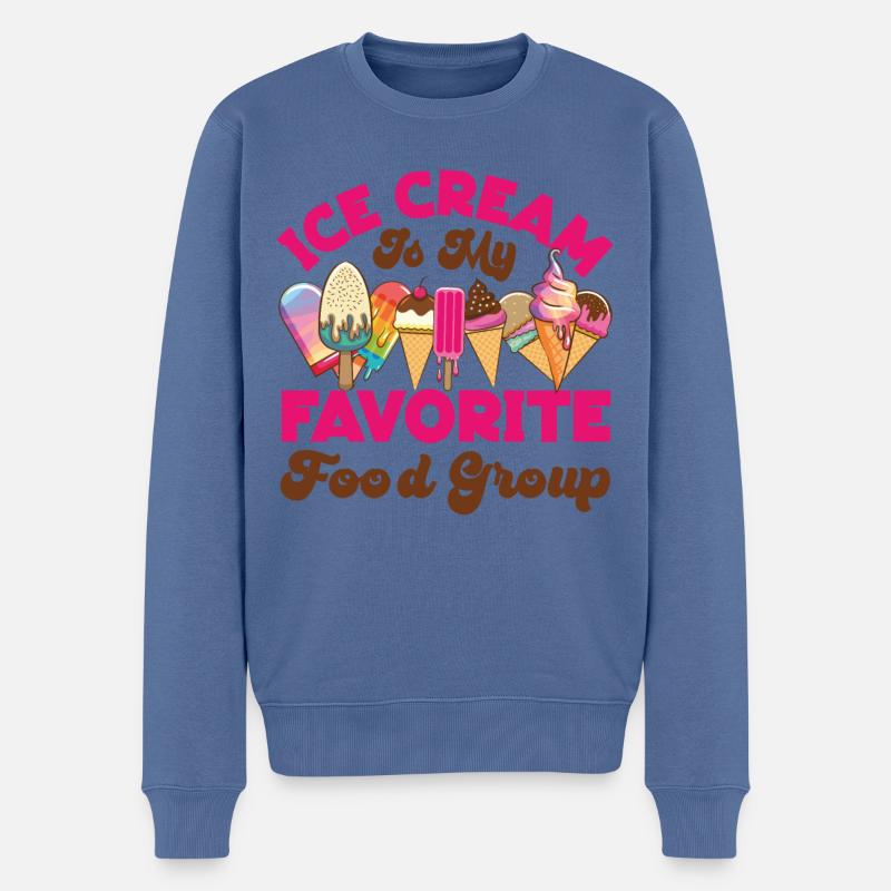Ice Cream Cone Popsicle Ice Cream - Männer Premium Bio Pullover - Taubenblau