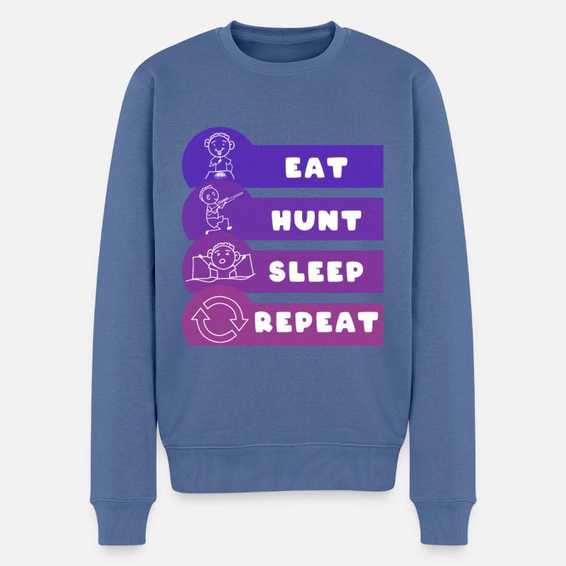 Manger Hunt Sleep Répéter - Pull Premium bio Homme - bleu pigeon