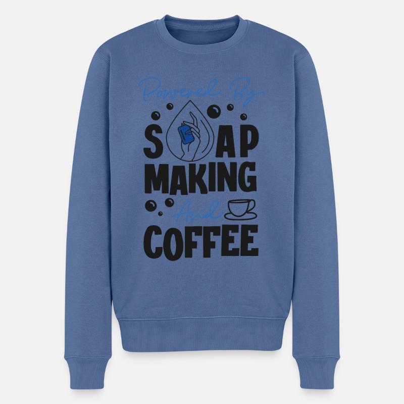 Soap Making Crafting Powered By - Männer Premium Bio Pullover - Taubenblau