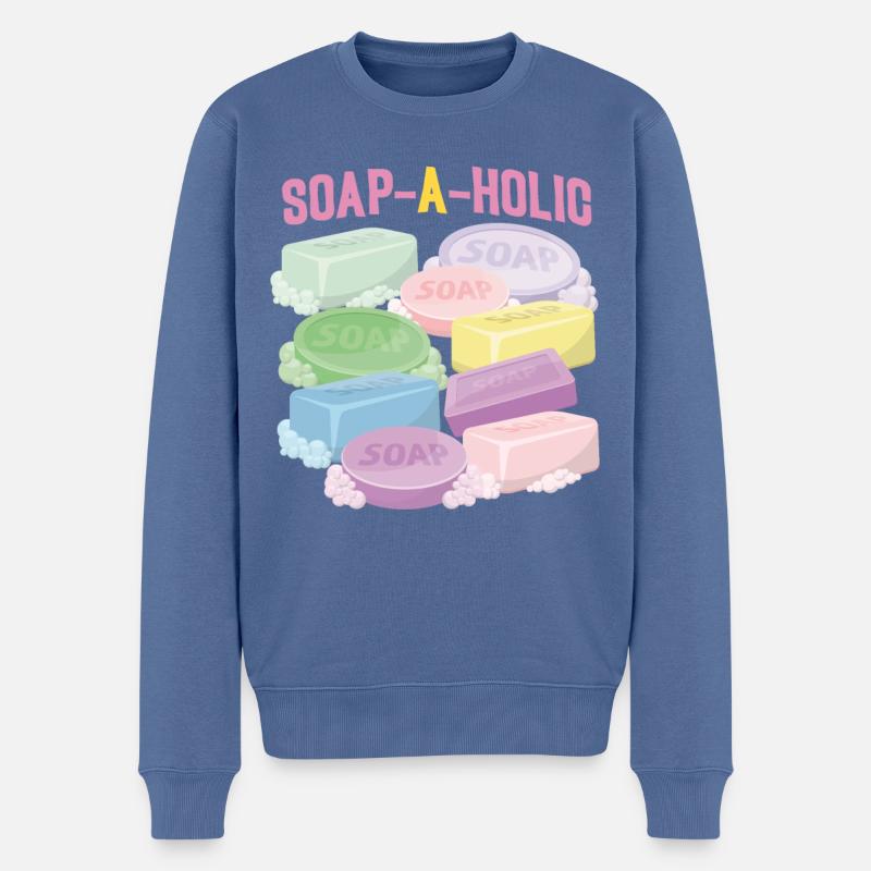 Soap Making Crafting Soap-A-Holic - Männer Premium Bio Pullover - Taubenblau