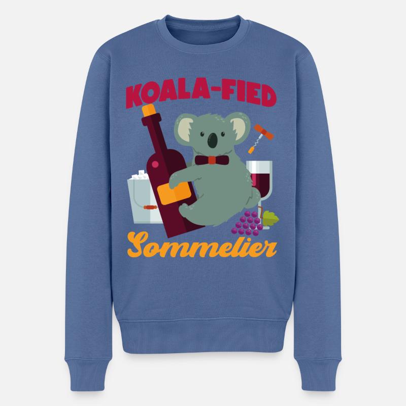 Sommelier Dégustation de vin - Pull Premium bio Homme - bleu pigeon