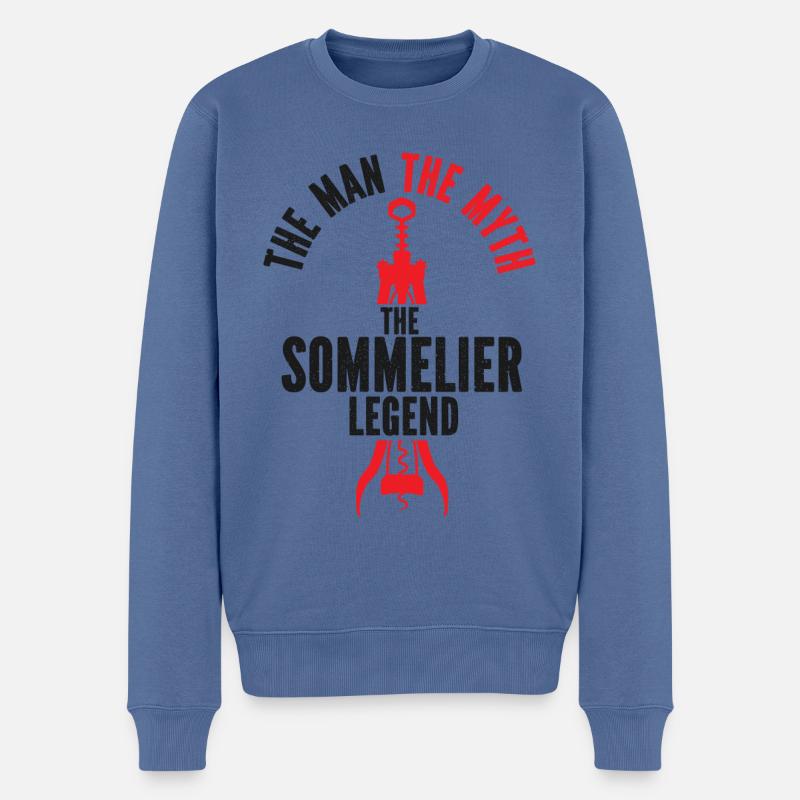Sommelier Wine Drinking Tasting - Männer Premium Bio Pullover - Taubenblau
