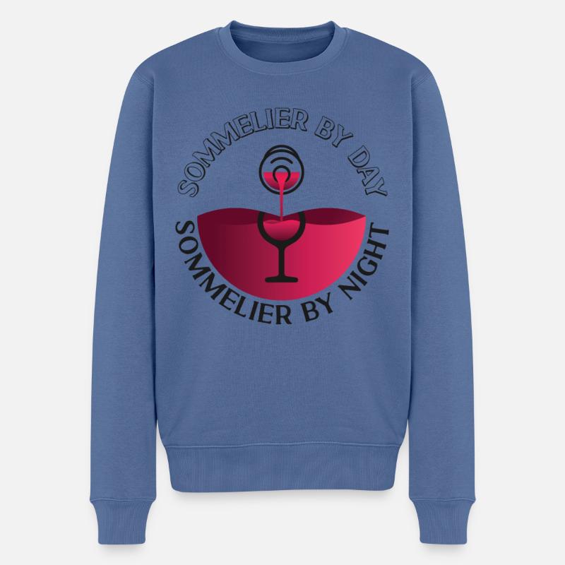 Sommelier Wine Drinking Tasting - Männer Premium Bio Pullover - Taubenblau