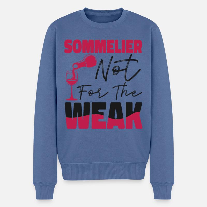 Sommelier Wine Drinking Tasting - Männer Premium Bio Pullover - Taubenblau