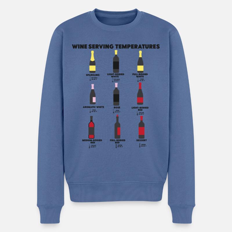 Sommelier Wine Drinking Tasting - Männer Premium Bio Pullover - Taubenblau