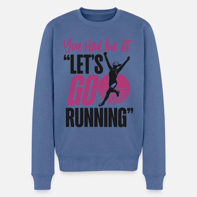 Running Runner Half Marathon - Männer Premium Bio Pullover - Taubenblau