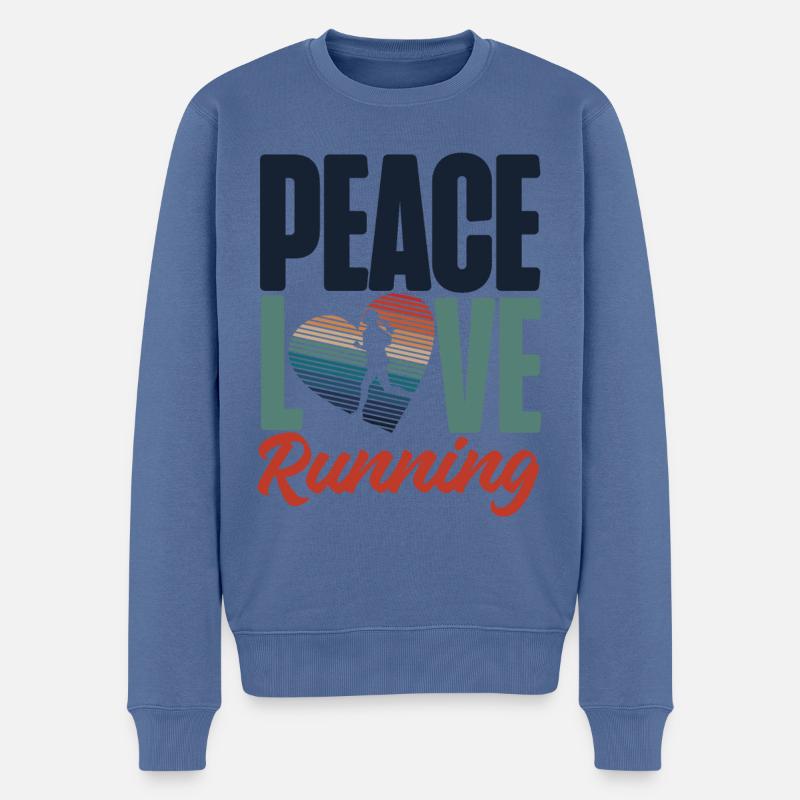 Running Runner Semi-Marathon - Pull Premium bio Homme - bleu pigeon