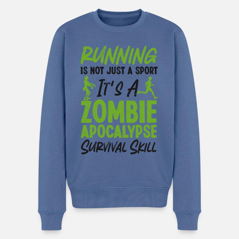 Running Runner Half Marathon - Männer Premium Bio Pullover - Taubenblau
