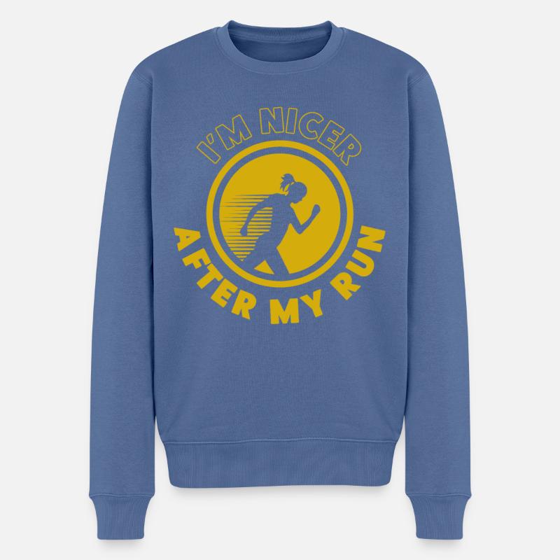 Running Runner Half Marathon - Männer Premium Bio Pullover - Taubenblau