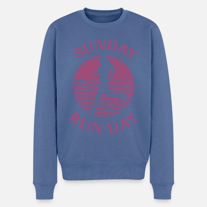Running Runner Semi-Marathon Rétro - Pull Premium bio Homme - bleu pigeon