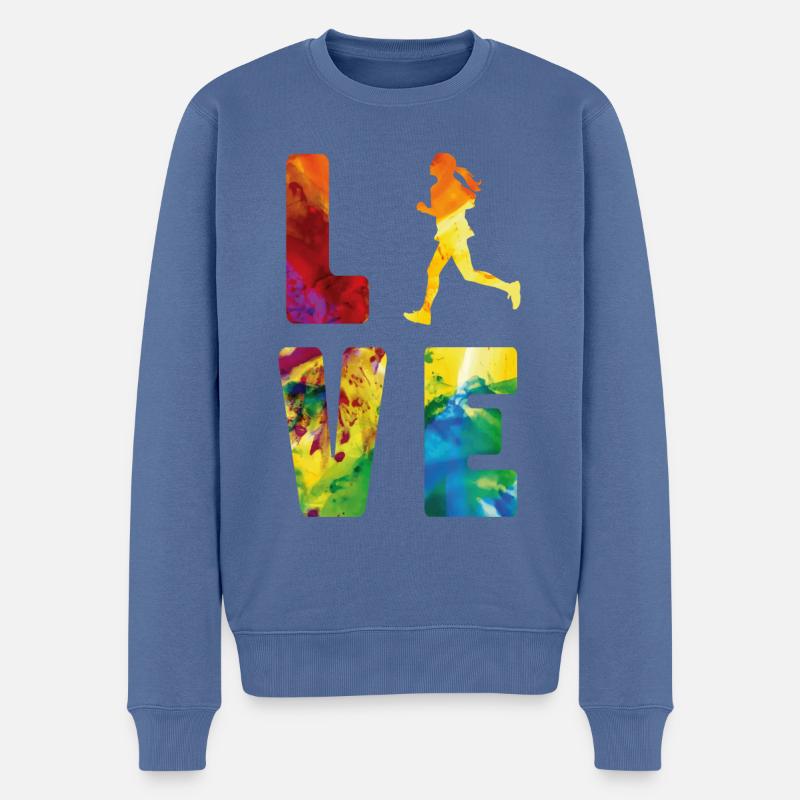 Running Runner Semi-Marathon - Pull Premium bio Homme - bleu pigeon