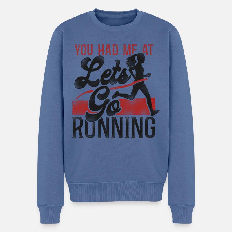 Running Runner Semi-Marathon - Pull Premium bio Homme - bleu pigeon