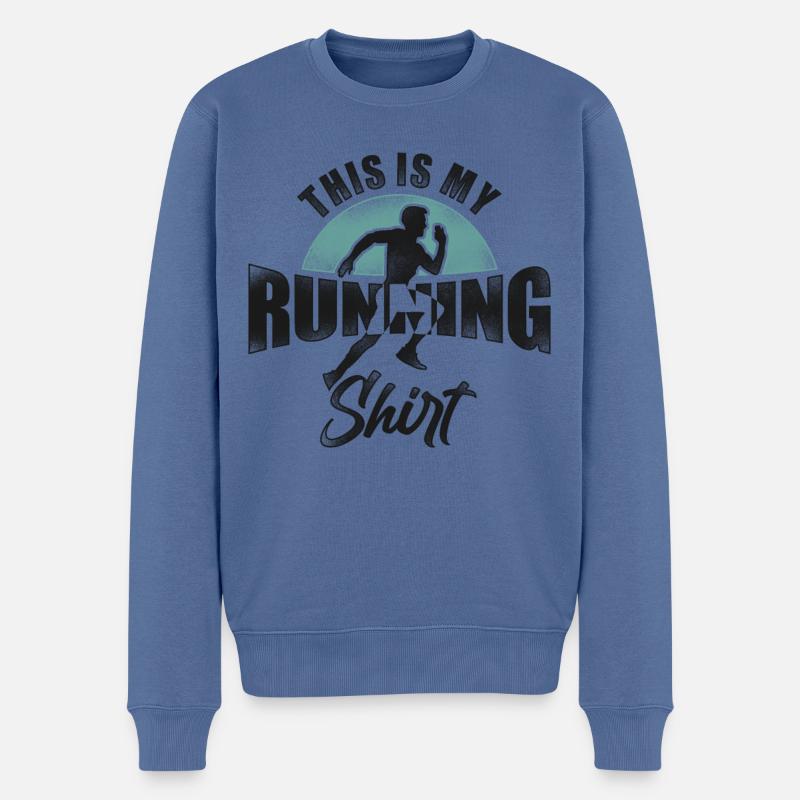 Running Runner Half Marathon - Männer Premium Bio Pullover - Taubenblau