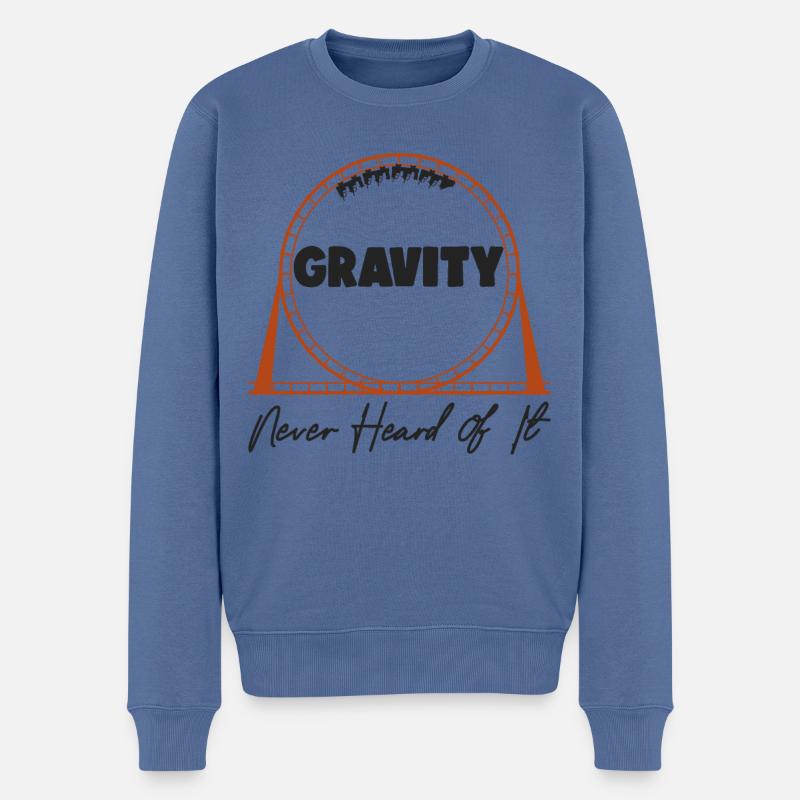 Roller Coaster Gravity Never Heard - Männer Premium Bio Pullover - Taubenblau