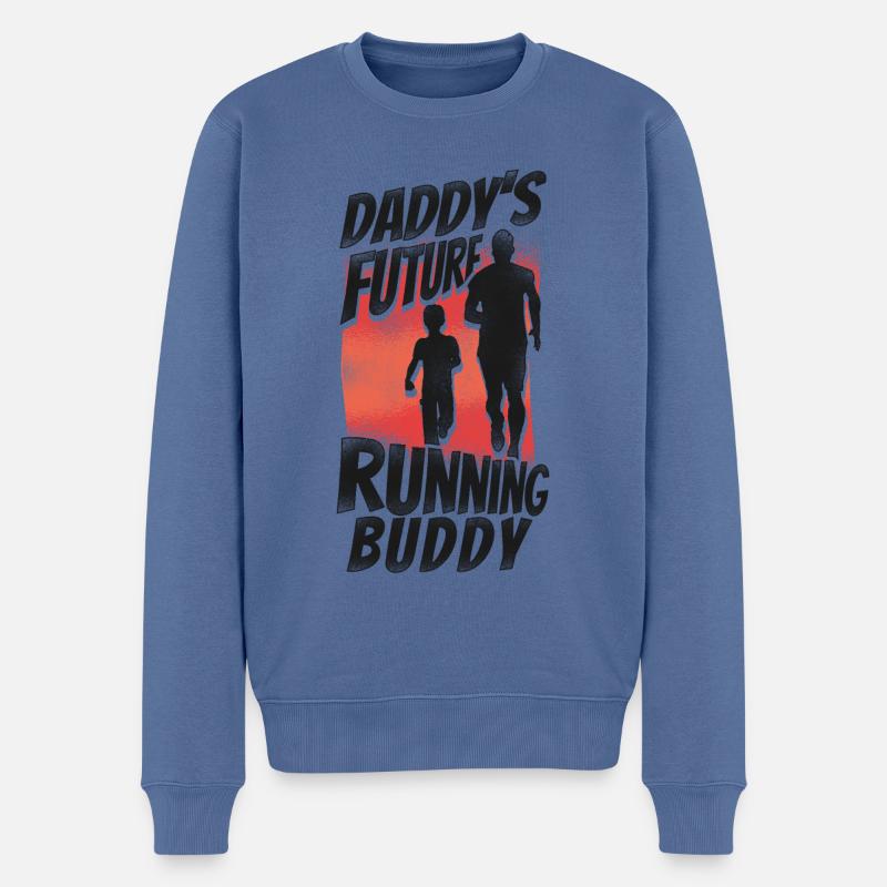 Running Runner Half Marathon Dad - Männer Premium Bio Pullover - Taubenblau