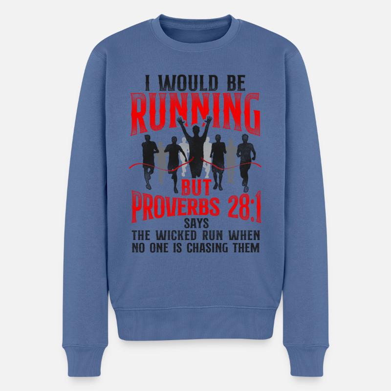 Running Runner Half Marathon - Männer Premium Bio Pullover - Taubenblau