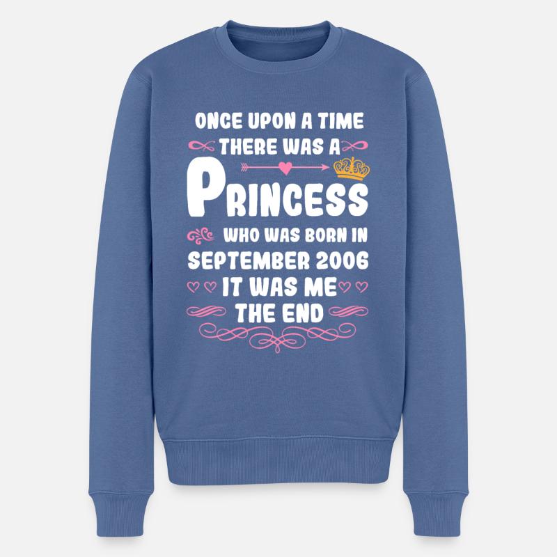 Es war einmal eine Prinzessin. September 2006 Gebu - Männer Premium Bio Pullover - Taubenblau