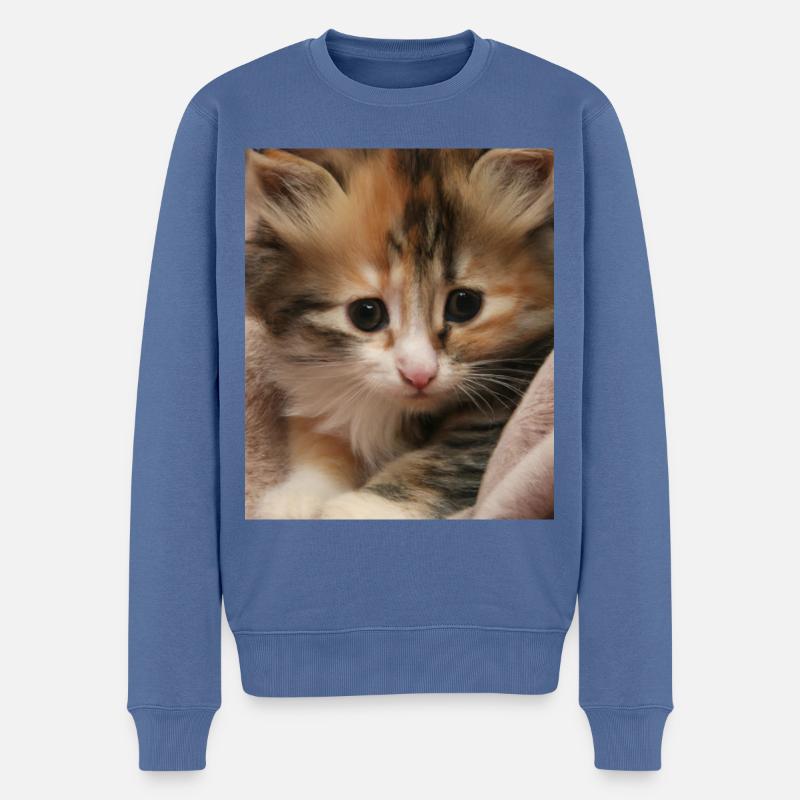 Chat - Pull Premium bio Homme - bleu pigeon