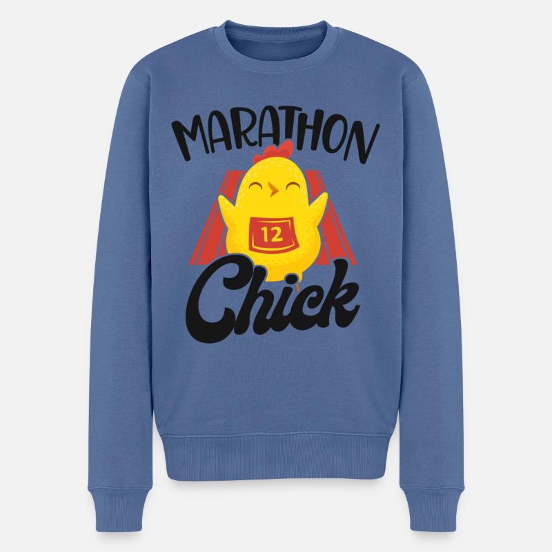 Running Runner Semi-Marathon - Pull Premium bio Homme - bleu pigeon