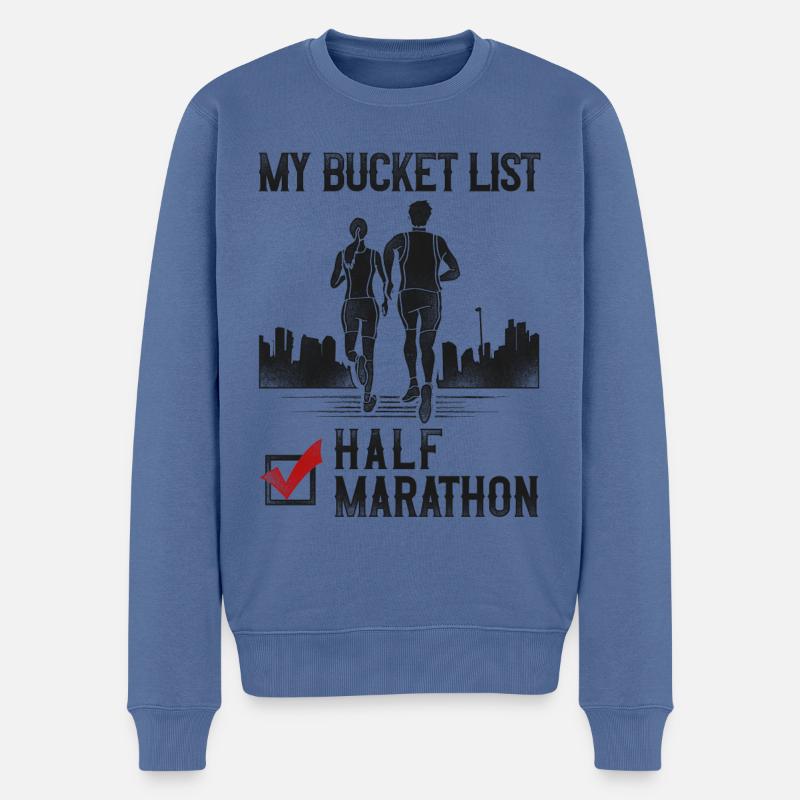 Running Runner Half Marathon - Männer Premium Bio Pullover - Taubenblau
