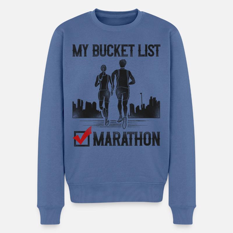 Running Runner Semi-Marathon - Pull Premium bio Homme - bleu pigeon
