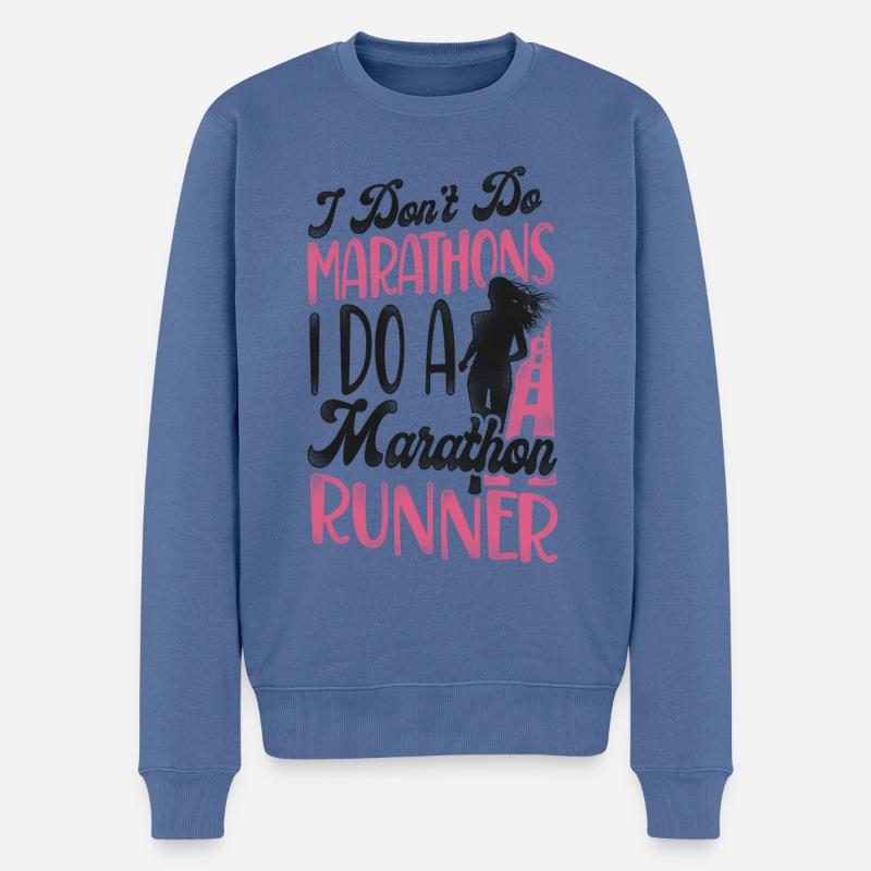 Running Runner Half Marathon - Männer Premium Bio Pullover - Taubenblau