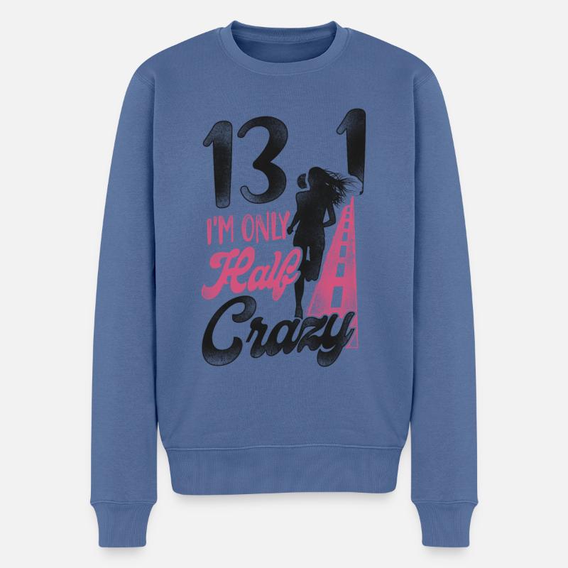 Running Runner Half Marathon Half - Männer Premium Bio Pullover - Taubenblau