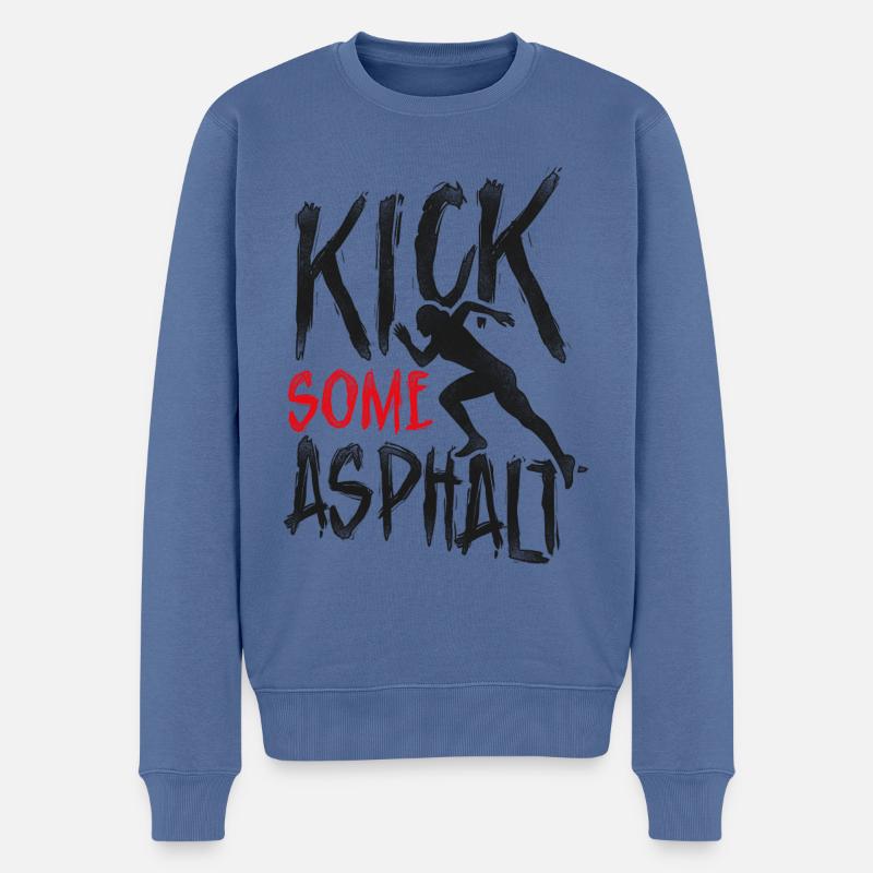 Running Runner Semi-Marathon - Pull Premium bio Homme - bleu pigeon