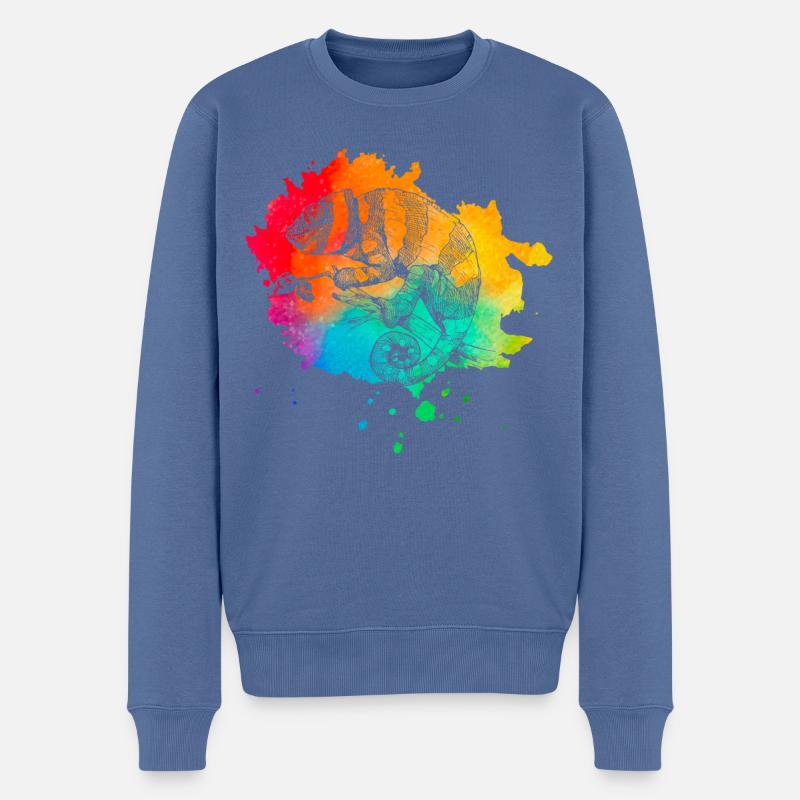 Chameleon Rétro - Pull Premium bio Homme - bleu pigeon