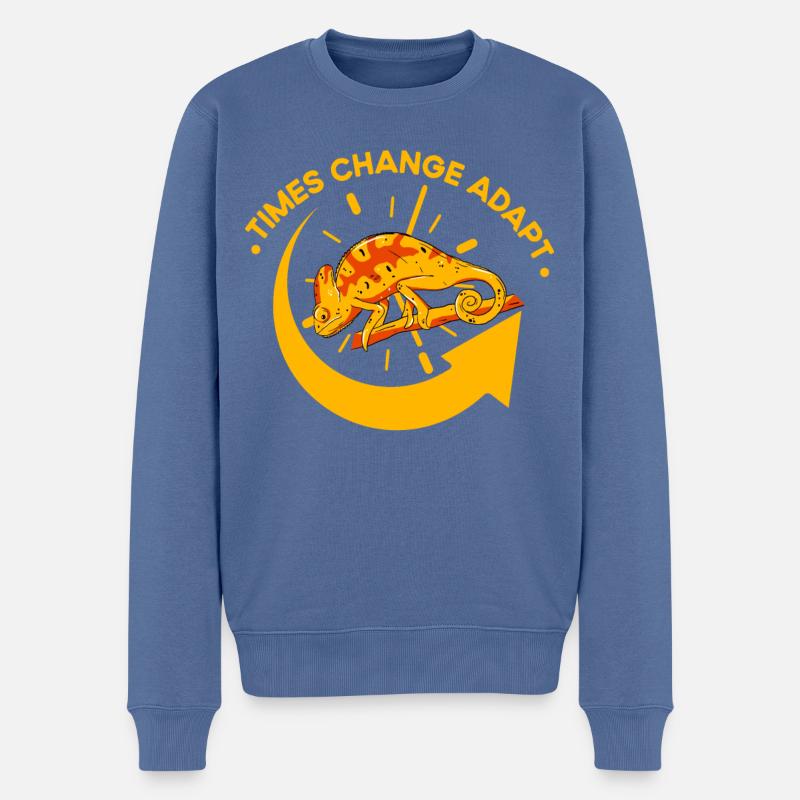 Chameleon Times Change Adapt - Pull Premium bio Homme - bleu pigeon