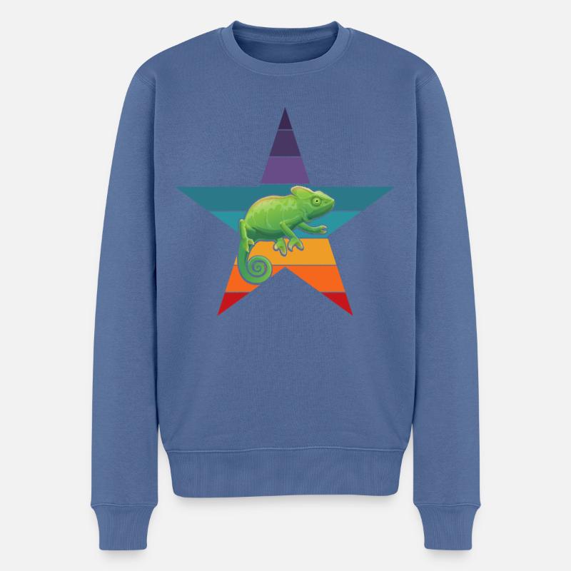 Chameleon - Männer Premium Bio Pullover - Taubenblau