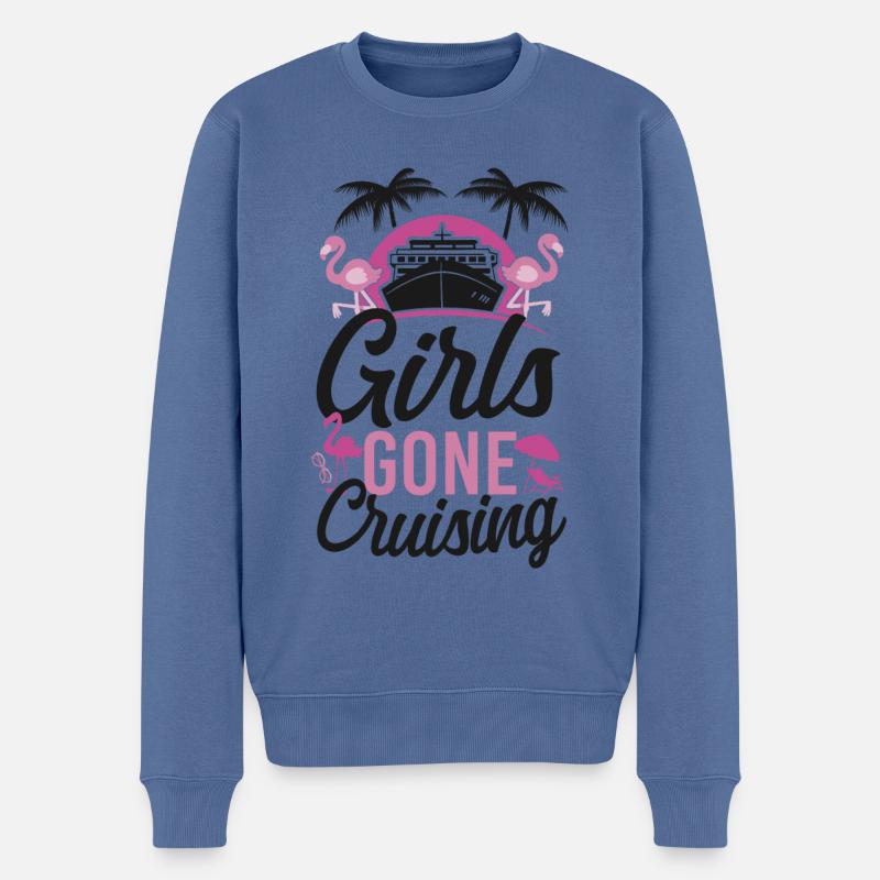 Cruise Ship Vacation Friends - Männer Premium Bio Pullover - Taubenblau