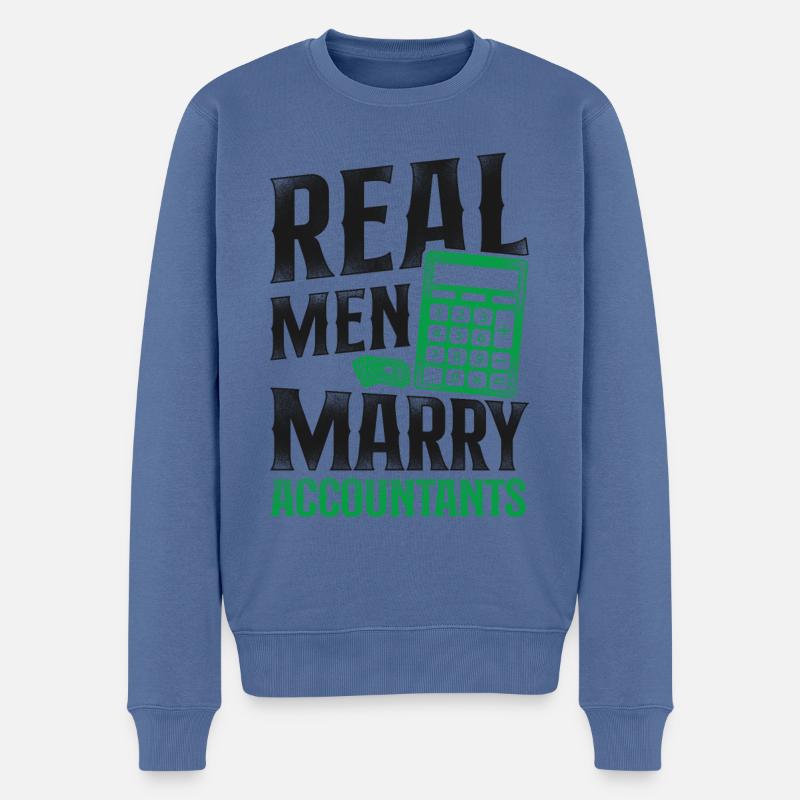 Accountant Bookkeeper Marriage - Männer Premium Bio Pullover - Taubenblau