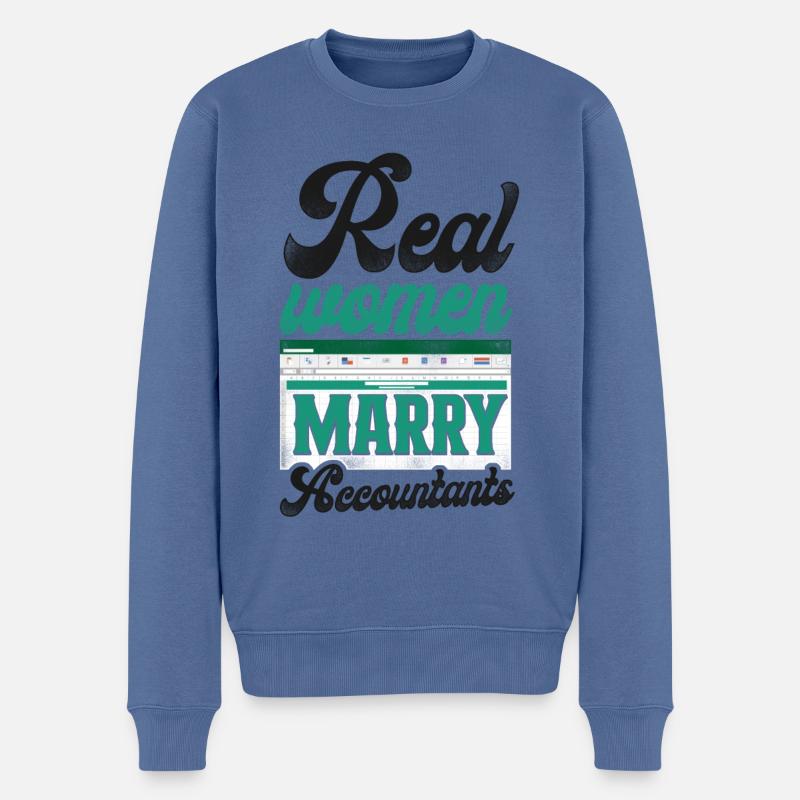 Mariage comptable comptable - Pull Premium bio Homme - bleu pigeon