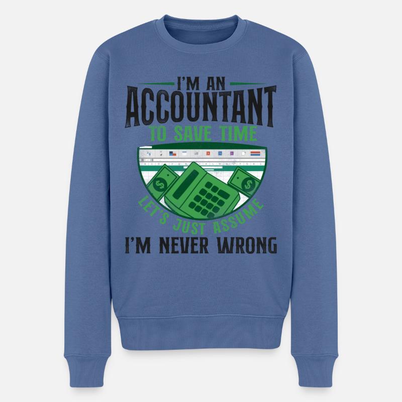 Accountant Bookkeeper Accounting - Männer Premium Bio Pullover - Taubenblau