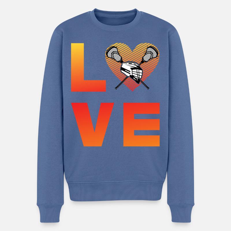 Lacrosse Love - Pull Premium bio Homme - bleu pigeon