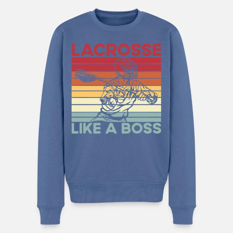 La crosse comme un patron - Pull Premium bio Homme - bleu pigeon
