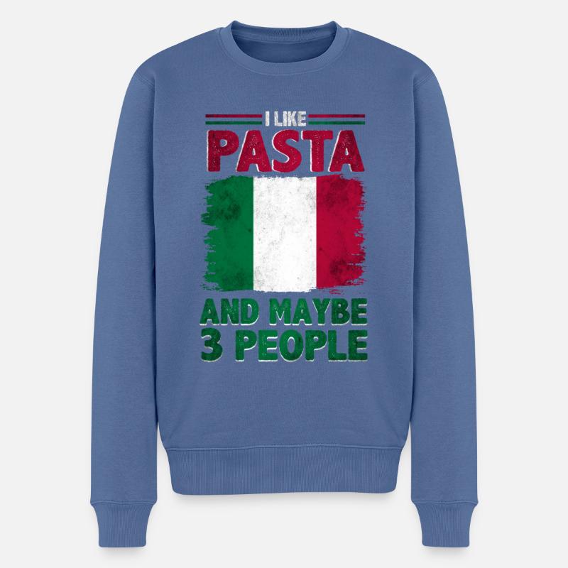 Pasta Italien Essen - Männer Premium Bio Pullover - Taubenblau