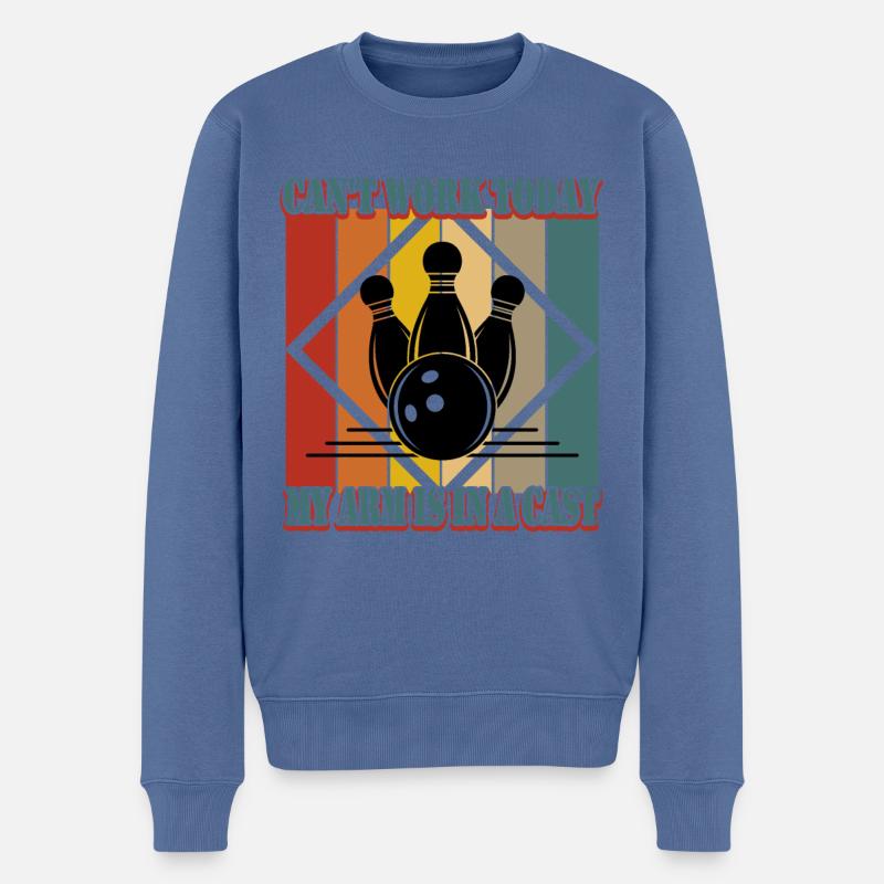 Joueurs de bowling - Pull Premium bio Homme - bleu pigeon