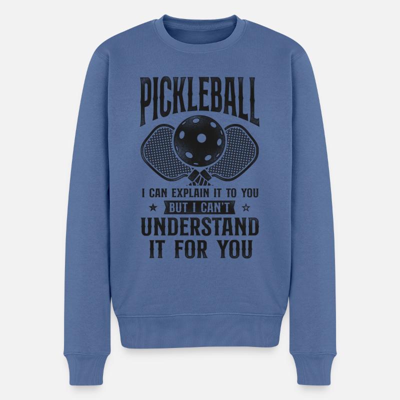 Pickleball Pickleball je peux - Pull Premium bio Homme - bleu pigeon