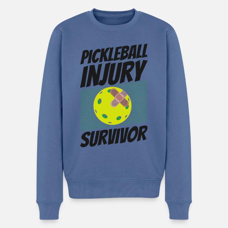 Pickleball Band-Aid Pickleball - Männer Premium Bio Pullover - Taubenblau