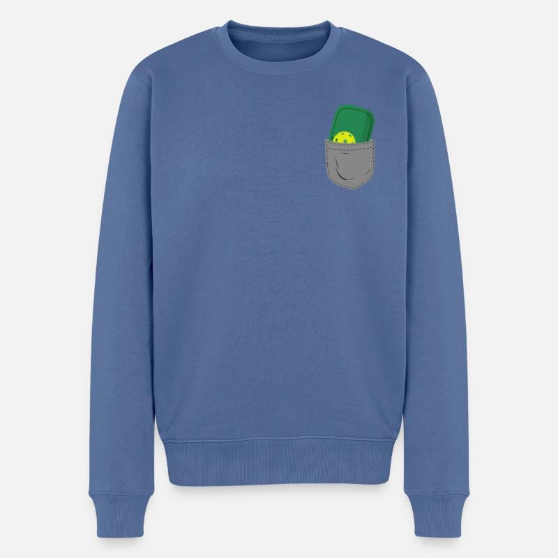 Pickleball Pocket - Männer Premium Bio Pullover - Taubenblau