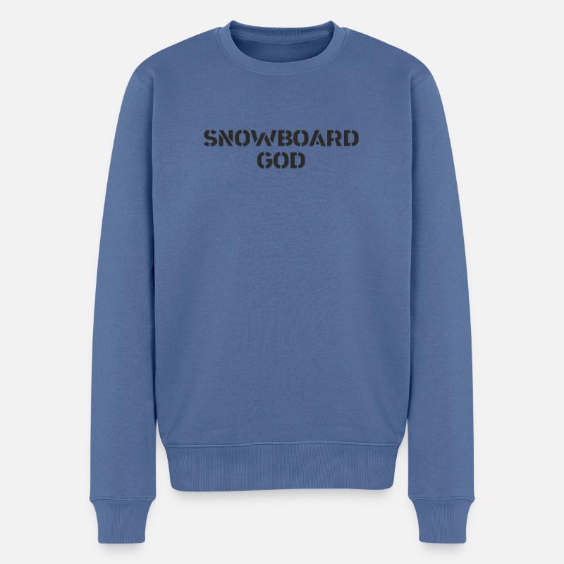 Snowboard - Snowboard God - Männer Premium Bio Pullover - Taubenblau