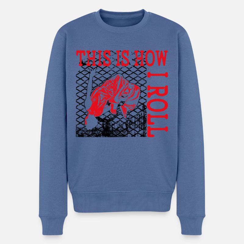 Parkour Free Running Traceur - Pull Premium bio Homme - bleu pigeon