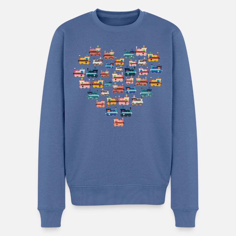 Steam Train Driver Trainspotting - Männer Premium Bio Pullover - Taubenblau