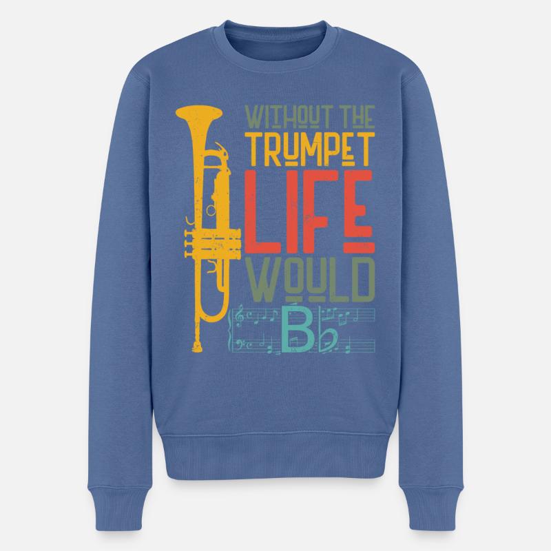 Trumpet Player B Flat Vintage - Männer Premium Bio Pullover - Taubenblau
