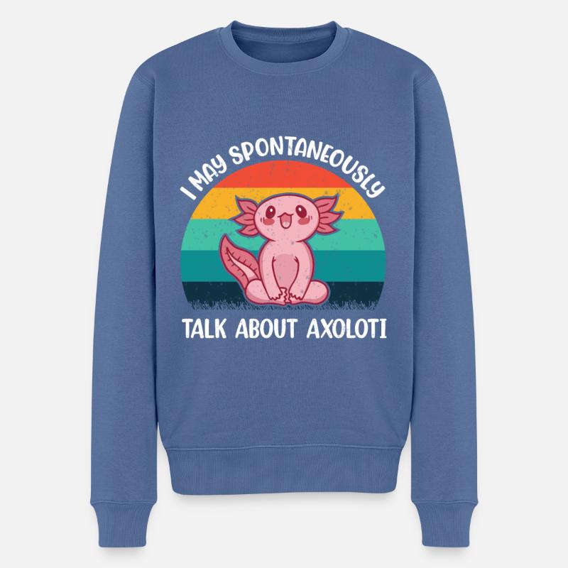 Ich Darf Spontan Über Axolotl Sunset Cool Sprechen - Männer Premium Bio Pullover - Taubenblau