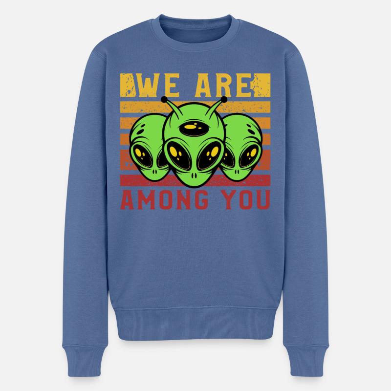 We are among you - Männer Premium Bio Pullover - Taubenblau